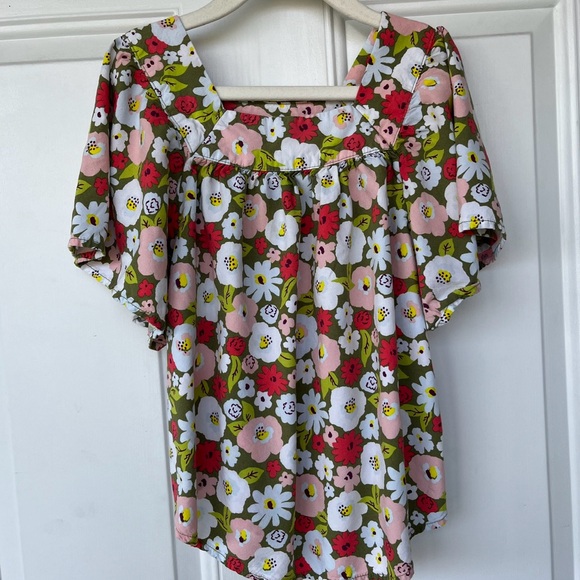 Cat & Jack Other - •Cat & Jack• Girls Short Sleeve Floral Peasant Top - Size Medium (7/8)